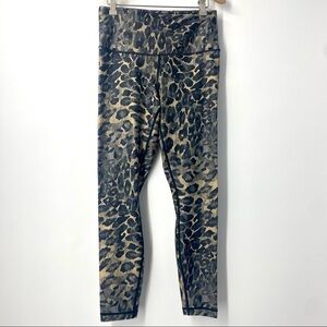 Playground leopard print high rise leggings M